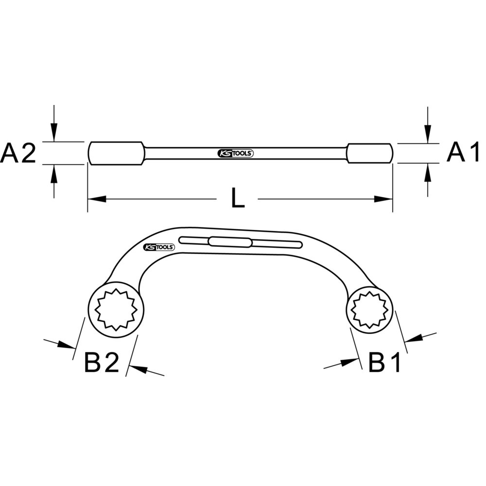Produktabbildung Nr. 2: KS TOOLS CHROMEplus Starter- und Blockschlüssel, 10x12mm