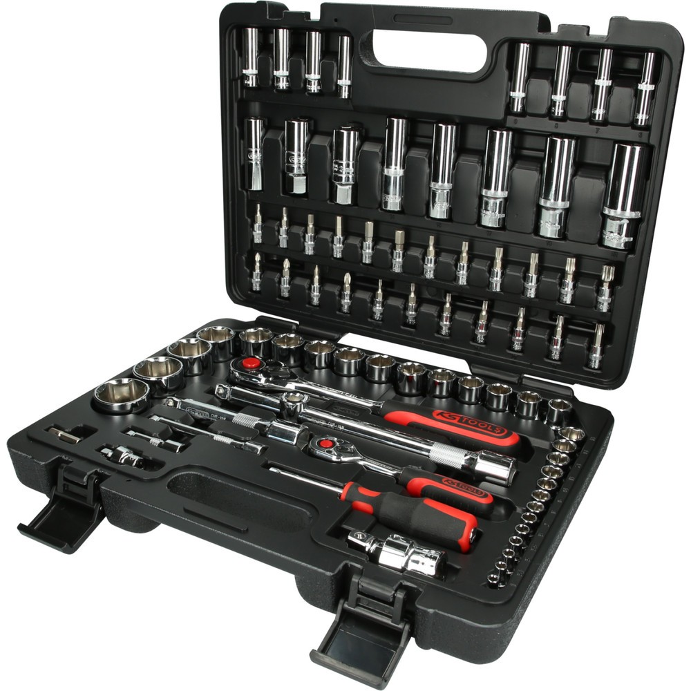 Produktabbildung: KS TOOLS 1/4"+1/2" CHROMEplus Steckschlüssel-Satz, 78-tlg