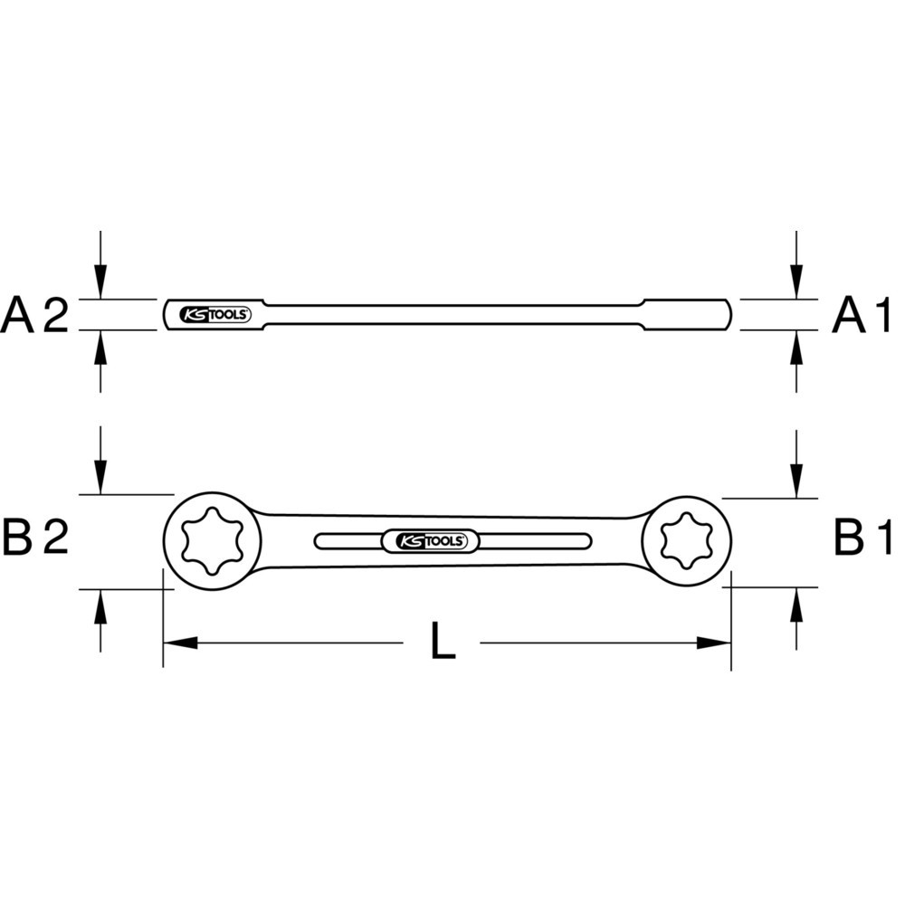 Produktabbildung Nr. 1: KS TOOLS CHROMEplus Torx-E-Doppel-Ringschlüssel XL,E6xE7