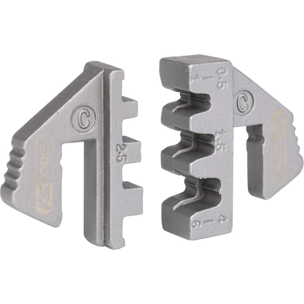 Produktabbildung: KS TOOLS Paar Crimp-Einsätze für Flachstecker 4,8 und 6,3 mm, Ø 0,5 - 6,0 mm