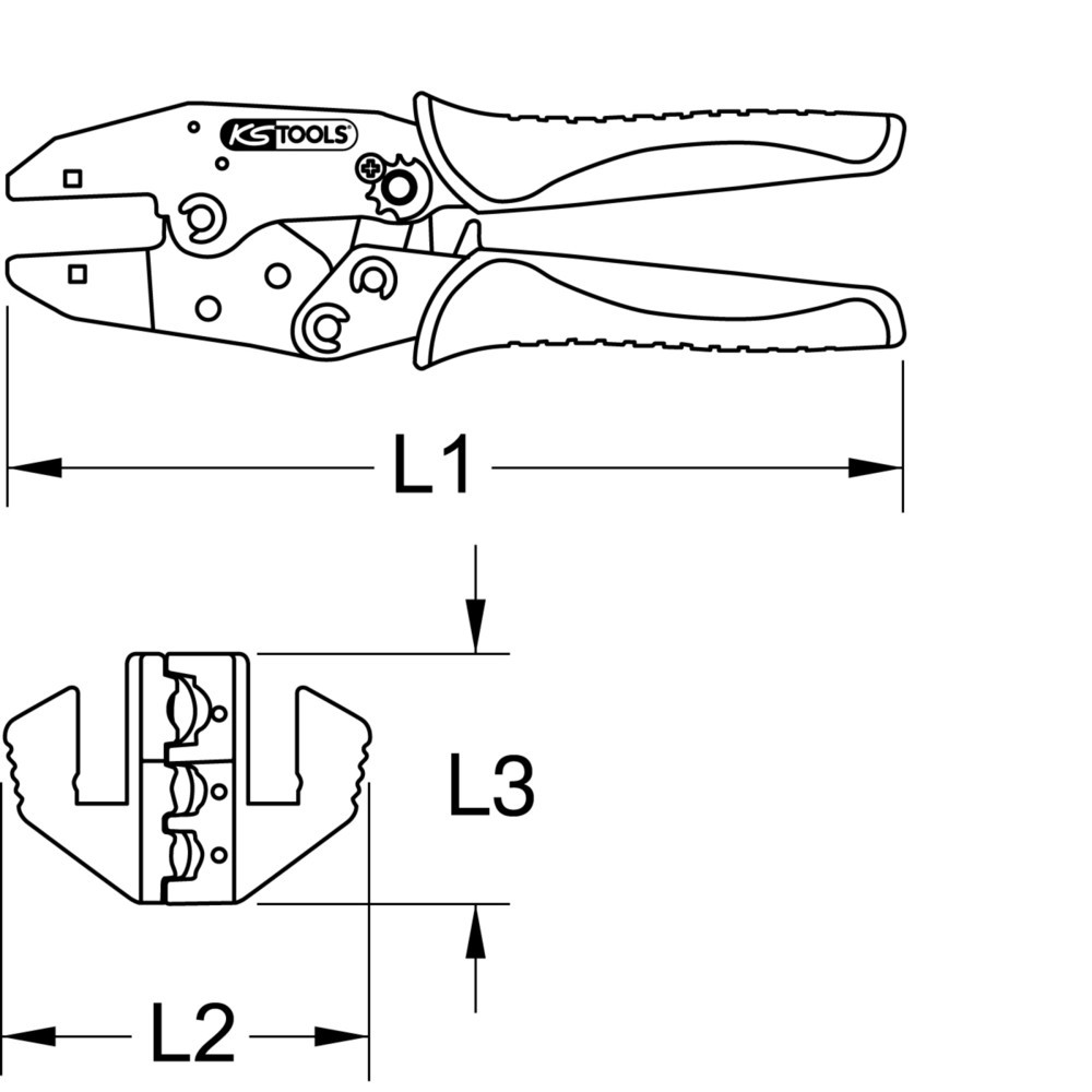 Produktabbildung Nr. 7: KS TOOLS Crimpzange für isolierte Kabelschuhe, 220mm