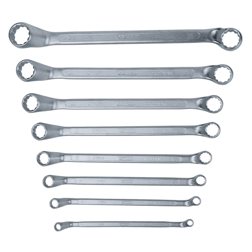 Produktabbildung: KS TOOLS Doppel-Ringschlüssel-Satz, gekröpft, 8-tlg 6-22mm