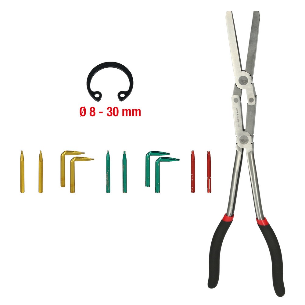 Produktabbildung Nr. 3: KS TOOLS Doppelgelenk-Sicherungszange für Innensicherungsringe mit auswechselbaren Spitzen