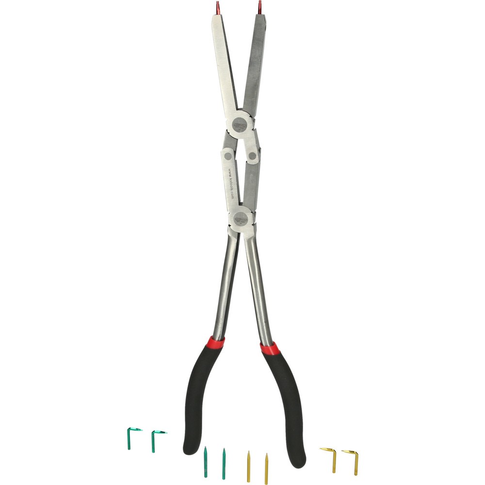 Produktabbildung: KS TOOLS Doppelgelenk-Sicherungszange für Innensicherungsringe mit auswechselbaren Spitzen