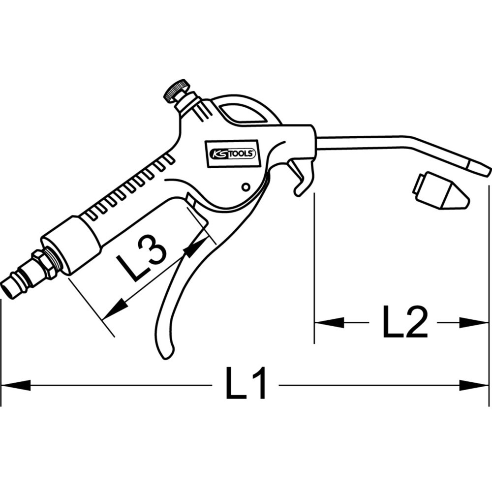 Produktabbildung Nr. 6: KS TOOLS Druckluft-Ausblaspistole mit Durchflussregulierung