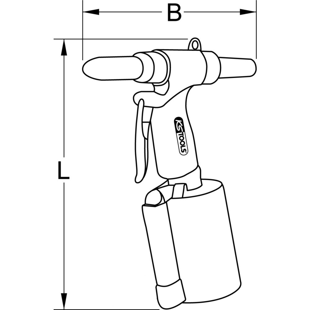 Produktabbildung Nr. 11: KS TOOLS Druckluft-Blindniet-Pistole, 2,4-3,2-4-4,8-5,6-6,4mm
