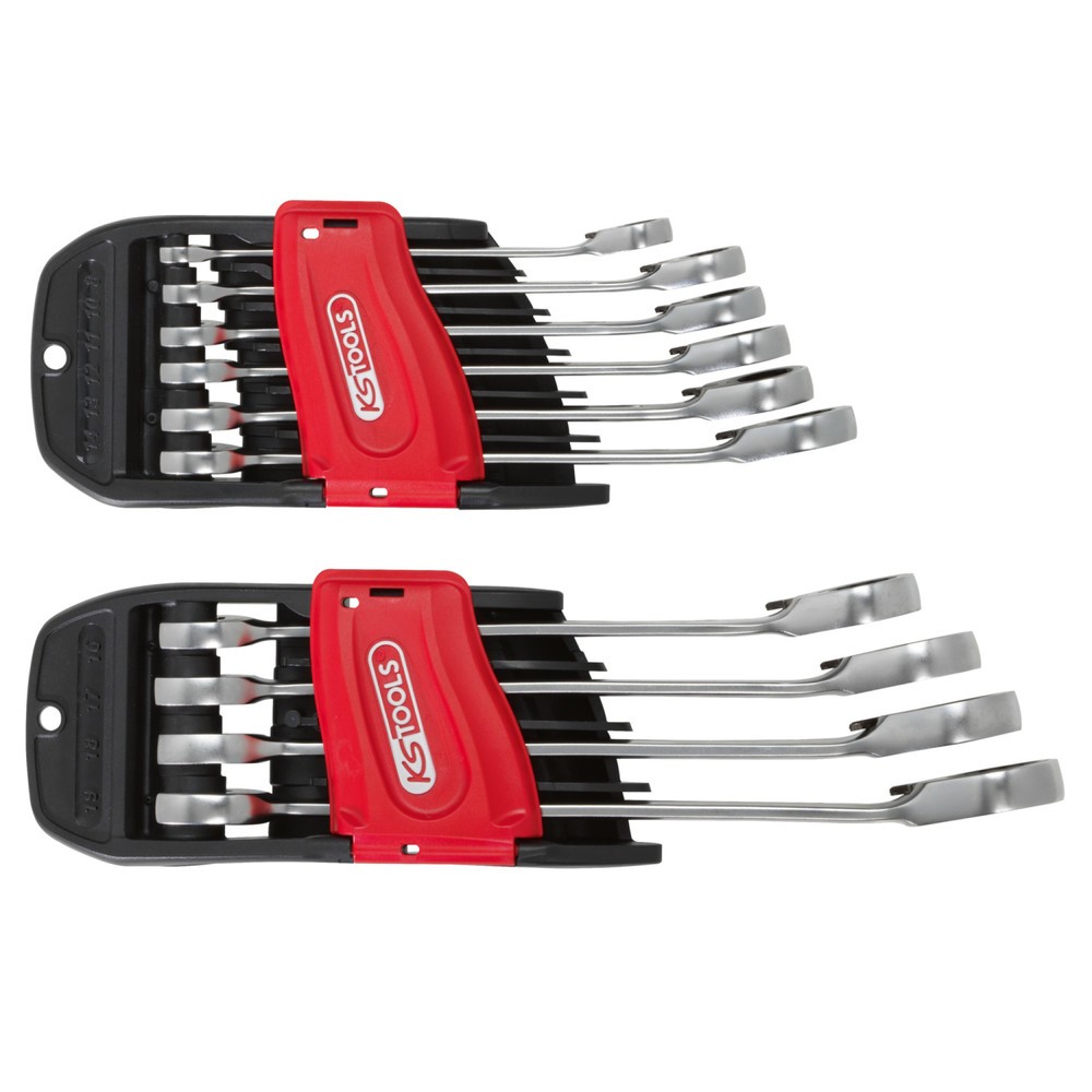 Produktabbildung Nr. 1: KS TOOLS DUO GEARplus® Ratschenringmaulschlüssel mit Maul-Ratschenfunktion, umschaltbar, 10-tlg