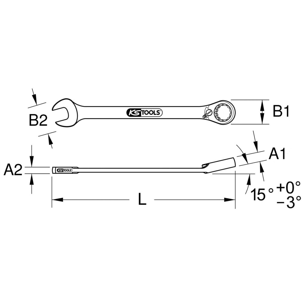 Produktabbildung Nr. 12: KS TOOLS DUO GEARplus Ringmaulschlüssel,Maul-Ratschenfunktion 18mm, umschaltbar