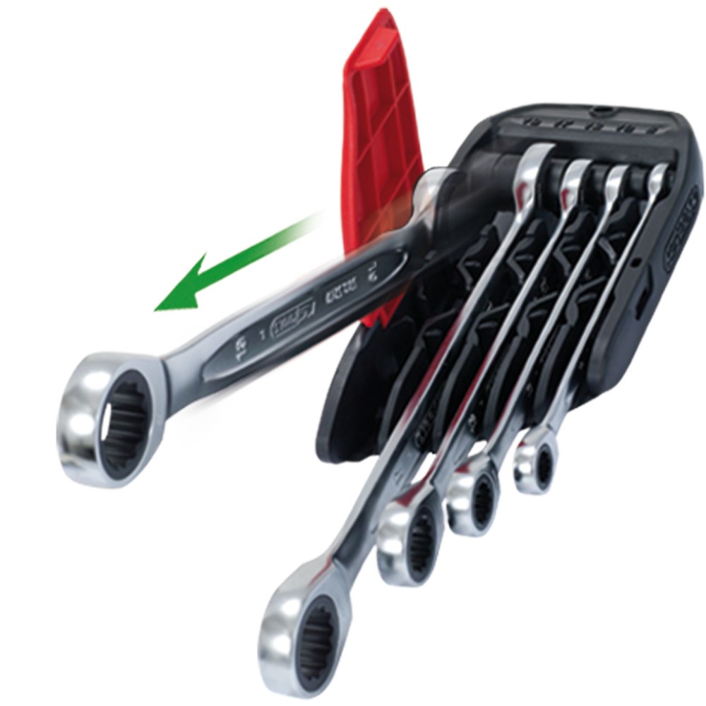 Produktabbildung Nr. 8: KS TOOLS DUO GEARplus® Ratschenringmaulschlüssel-Satz mit Maul-Ratschenfunktion, 5-tlg
