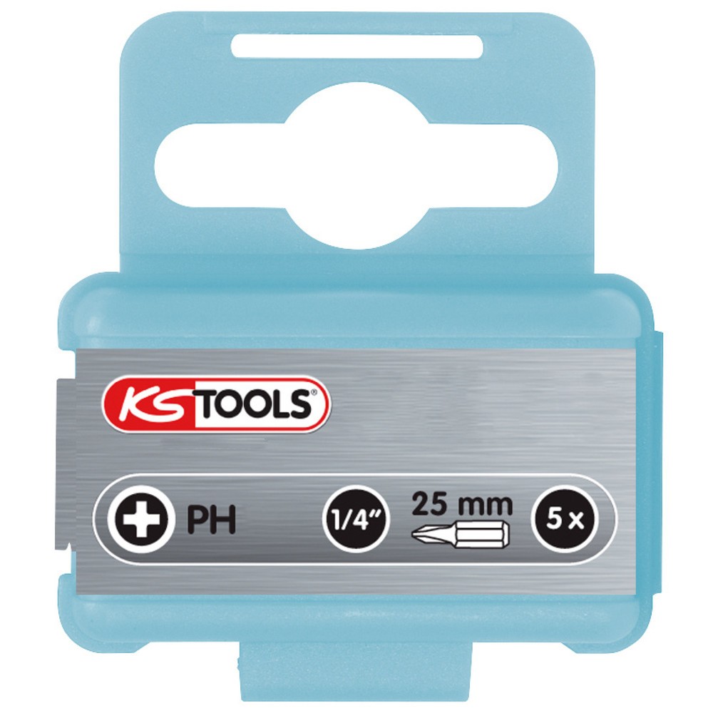 Produktabbildung: KS TOOLS 1/4" EDELSTAHL Bit, 25mm, PH1, 5er Pack