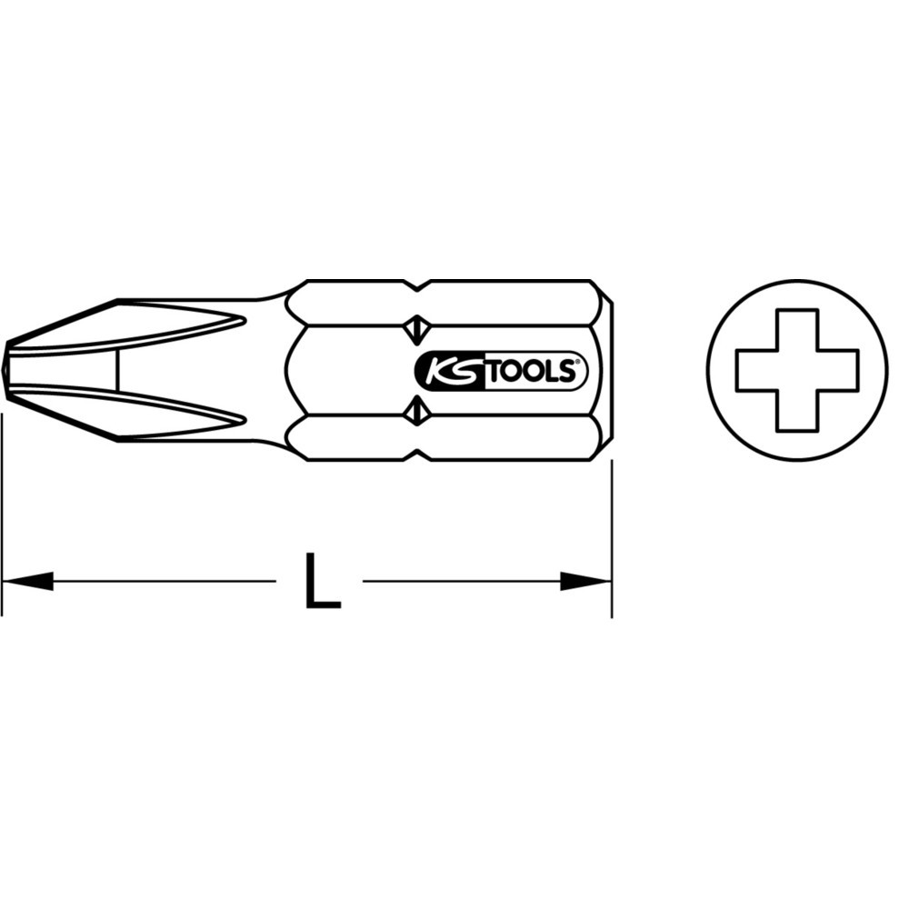 Produktabbildung Nr. 2: KS TOOLS 1/4" EDELSTAHL Bit, 25mm, PH1