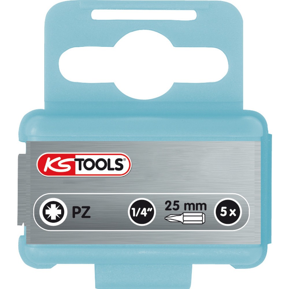Produktabbildung: KS TOOLS 1/4" EDELSTAHL Bit, 25mm, PZ1, 5er Pack