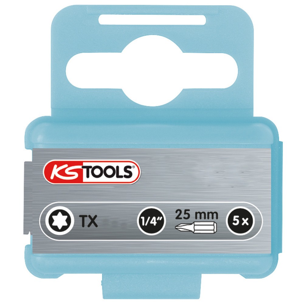 Produktabbildung: KS TOOLS 1/4" EDELSTAHL Bit Torx, 25mm, T10, 5er Pack