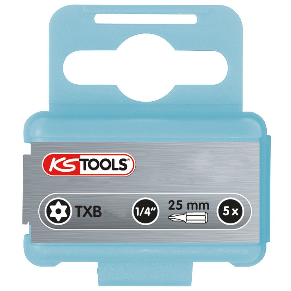 Produktabbildung: KS TOOLS 1/4" EDELSTAHL Bit, 25mm, TB27, 5er Pack