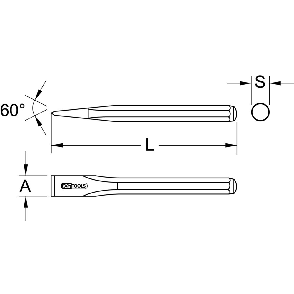 Produktabbildung Nr. 1: KS TOOLS EDELSTAHL Flachmeißel, 22x250mm