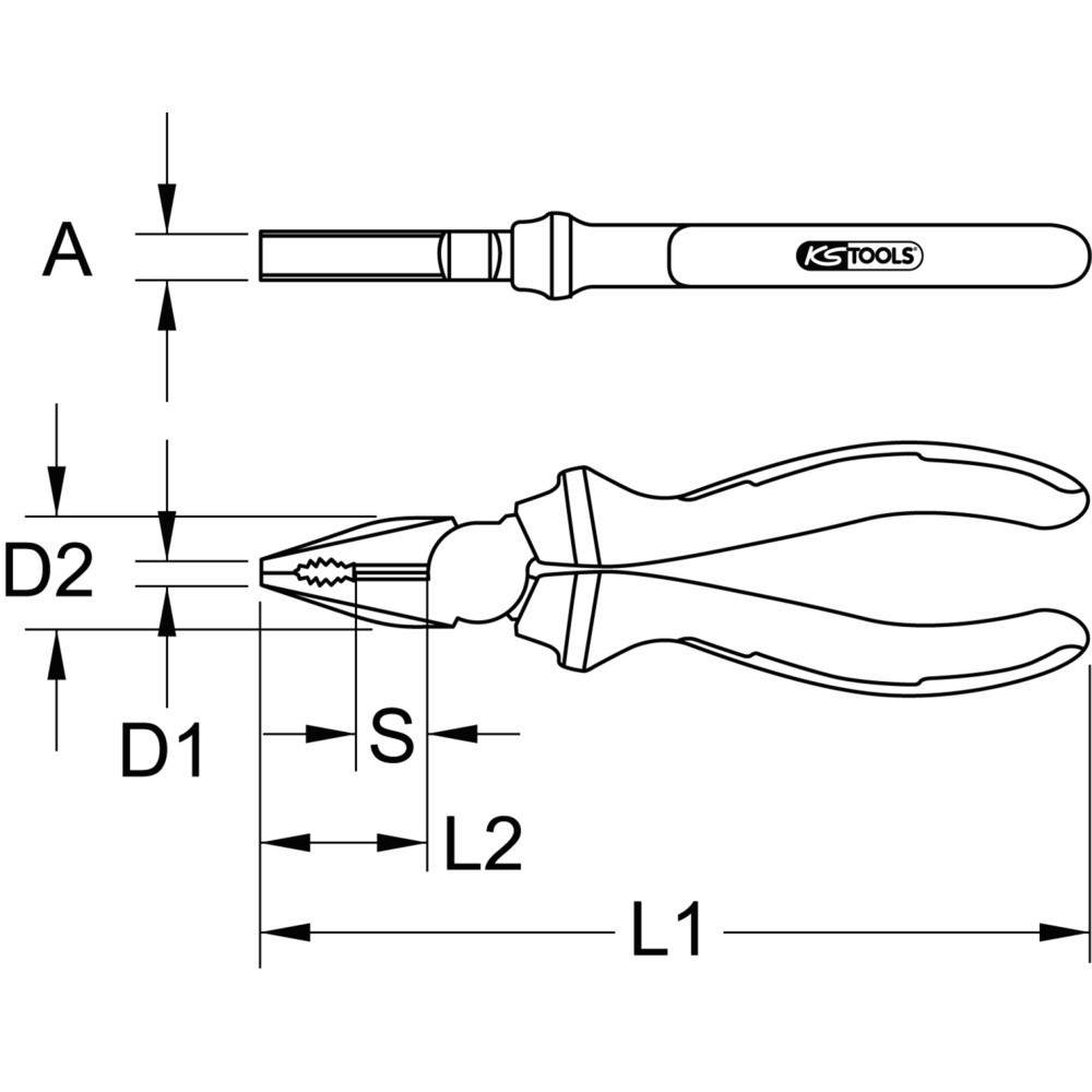 Produktabbildung Nr. 1: KS TOOLS EDELSTAHL Kombinationszange, 200mm