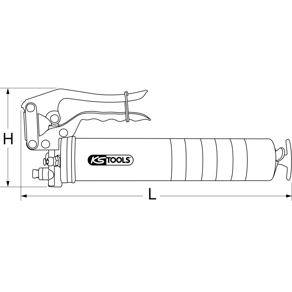 Produktabbildung Nr. 3: KS TOOLS Einhand-Fettpresse mit starrem Füllrohr, 350mm