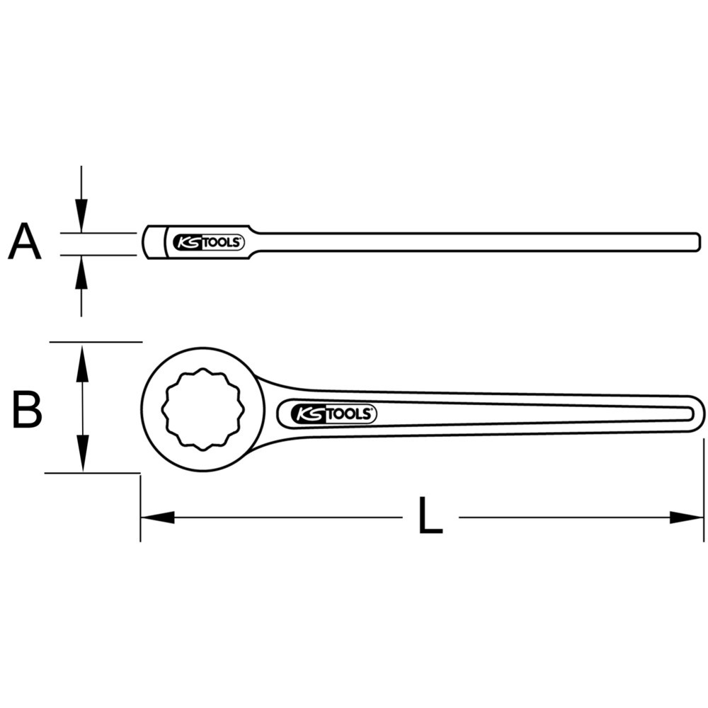 Produktabbildung Nr. 2: KS TOOLS Einringschlüssel, gerade, 80 mm