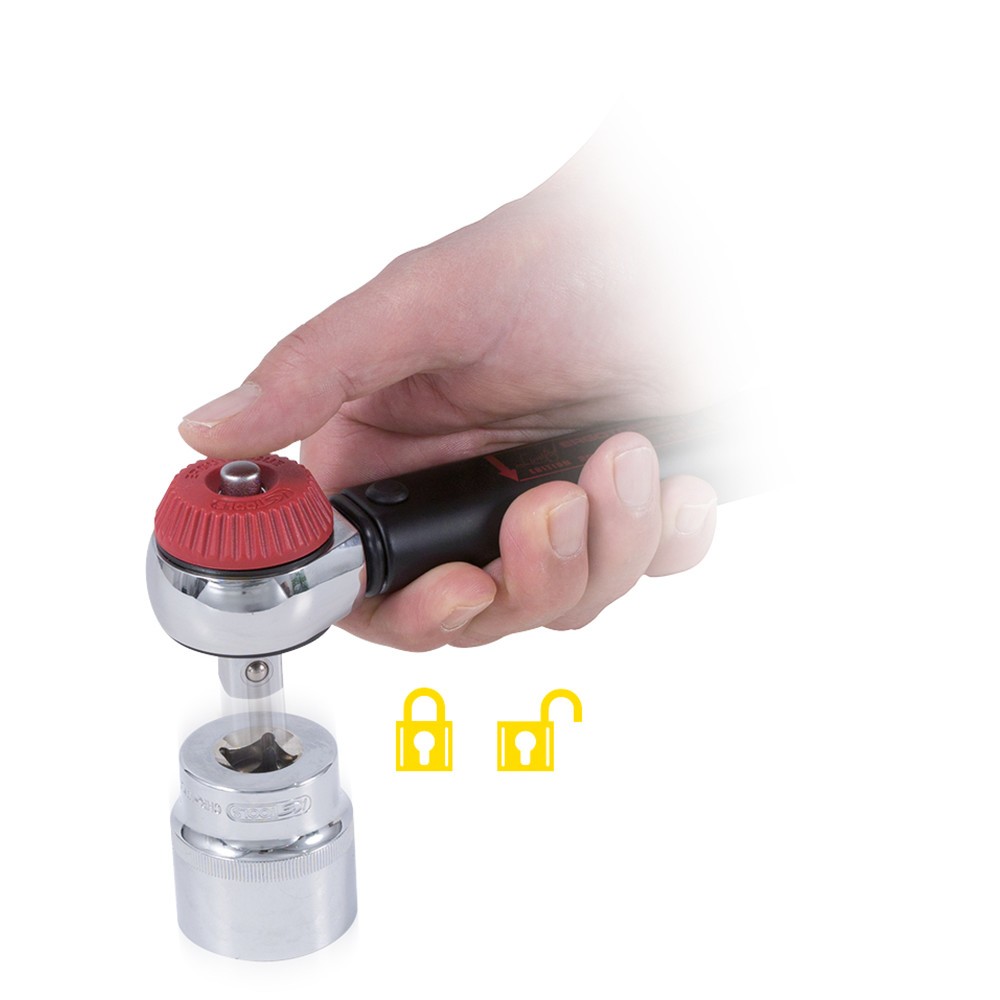 Produktabbildung Nr. 6: KS TOOLS 1/2" ERGOTORQUEprecision Drehmomentschlüssel 40-200 Nm mit Quick-Lock Drehknopf-Umsteck-Ratschenkopf