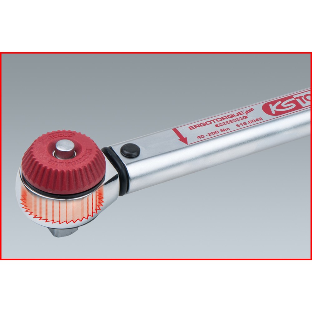 Produktabbildung Nr. 13: KS TOOLS 1/2" ERGOTORQUEprecision Drehmomentschlüssel 40-200 Nm mit Quick-Lock Drehknopf-Umsteck-Ratschenkopf