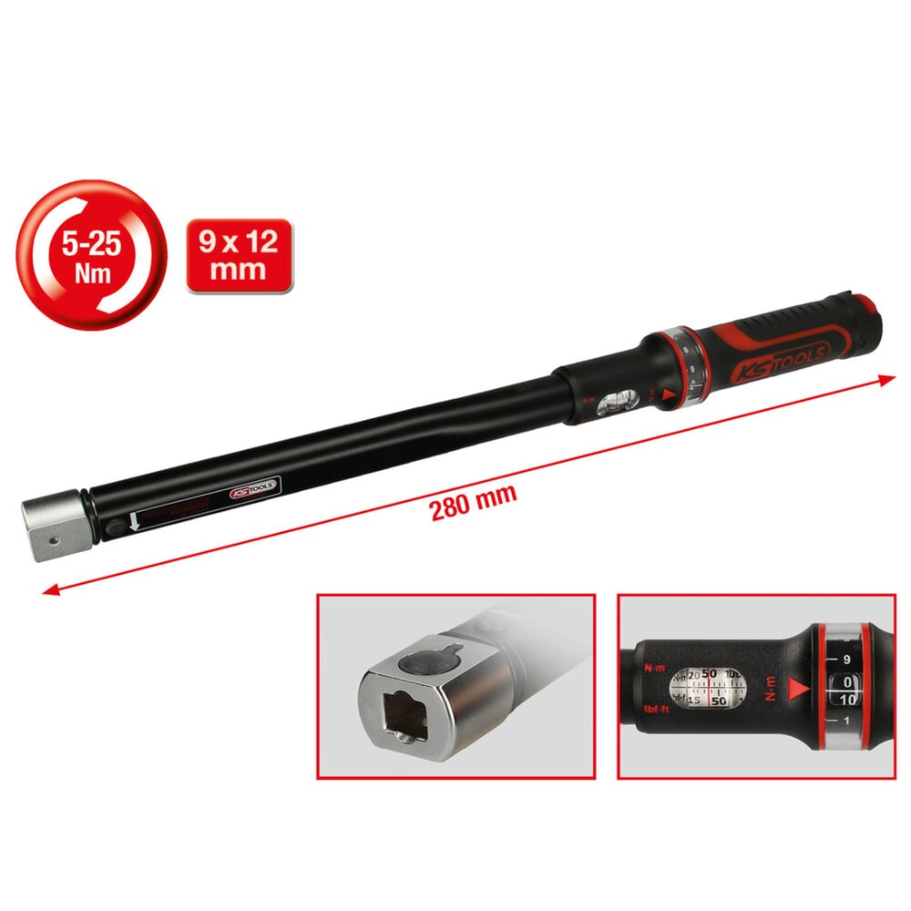 Produktabbildung Nr. 5: KS TOOLS 9x12mm ERGOTORQUE®precision Einsteck-Drehmomentschlüssel, 5-25Nm