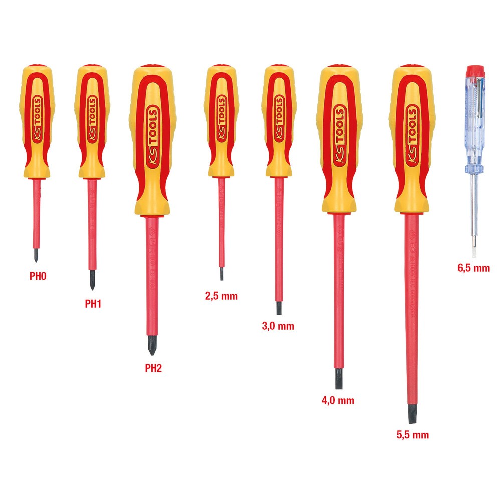 Produktabbildung Nr. 1: KS TOOLS ERGOTORQUE VDE Schraubendreher-Satz, PH+Schlitz, 8-tlg