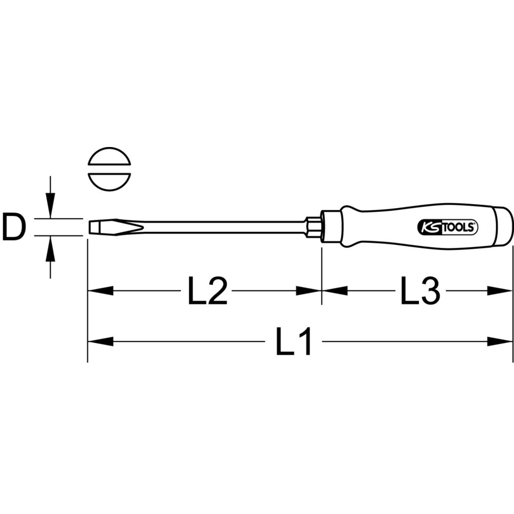Produktabbildung Nr. 3: KS TOOLS ERGOTORQUE WOODmax Schlag-Schlitz-Schraubendreher, 3,5mm