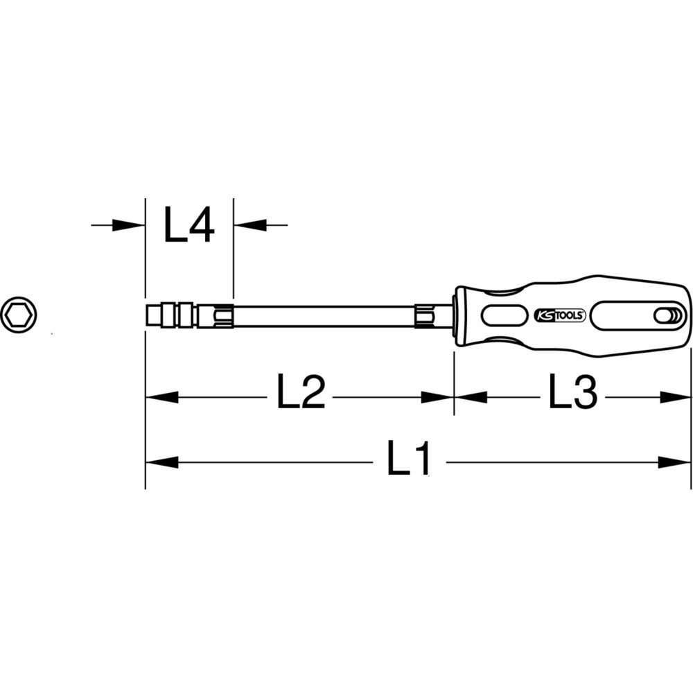 Produktabbildung Nr. 9: KS TOOLS 1/4" ERGOTORQUEplus Bit-Schraubendreher flexibel, 200mm