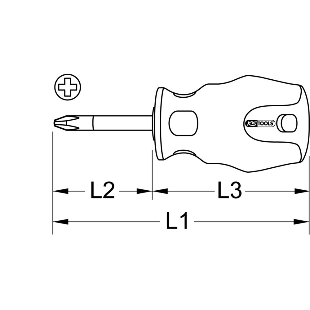 Produktabbildung Nr. 5: KS TOOLS ERGOTORQUEplus Schraubendreher, kurz, PH3