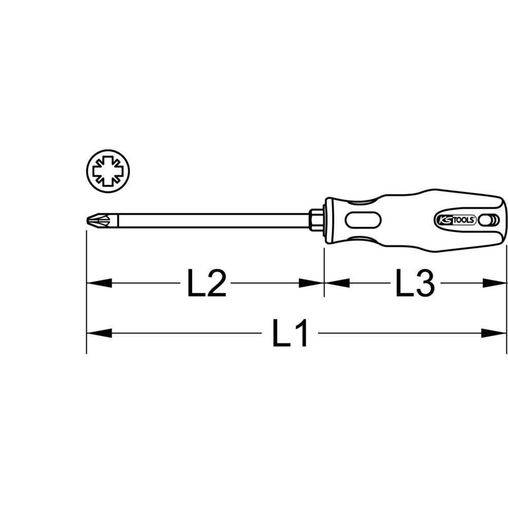 Produktabbildung Nr. 2: KS TOOLS ERGOTORQUEplus Schraubendreher, PZ0, 180mm