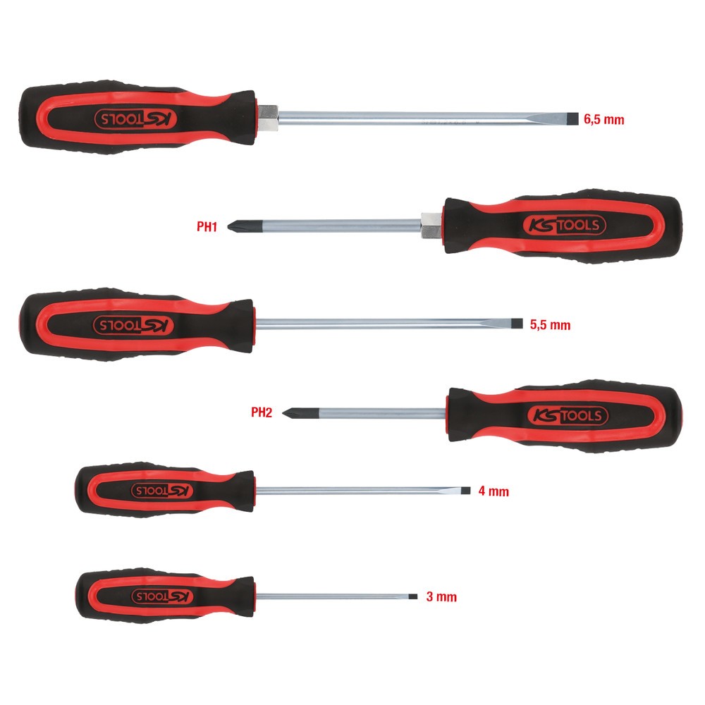 Produktabbildung Nr. 2: KS TOOLS ERGOTORQUEplus Schraubendreher-Satz, 6-tlg Schlitz, PH