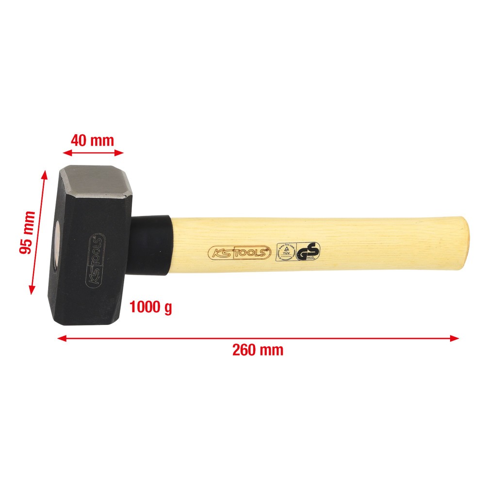 Produktabbildung Nr. 2: KS TOOLS Fäustel mit Hickorystiel, 1000g