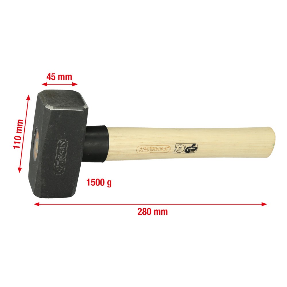 Produktabbildung Nr. 2: KS TOOLS Fäustel mit Hickorystiel, 1500g