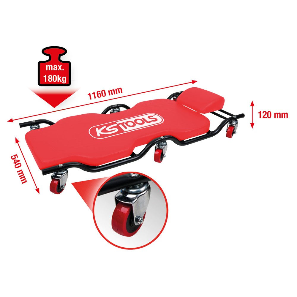 Produktabbildung Nr. 2: KS TOOLS Fahrbare Liege, 1160x540mm