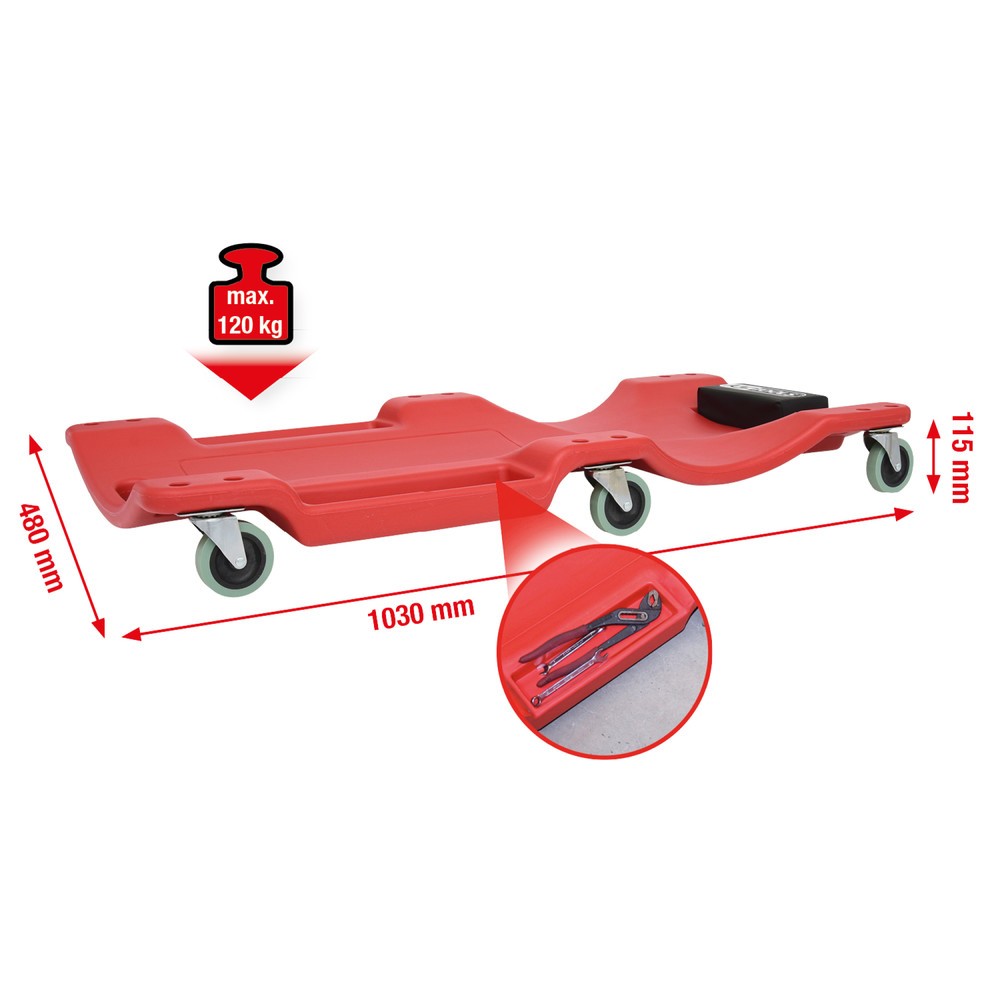 Produktabbildung Nr. 5: KS TOOLS Fahrbare Liege, L1030xB480xH115mm