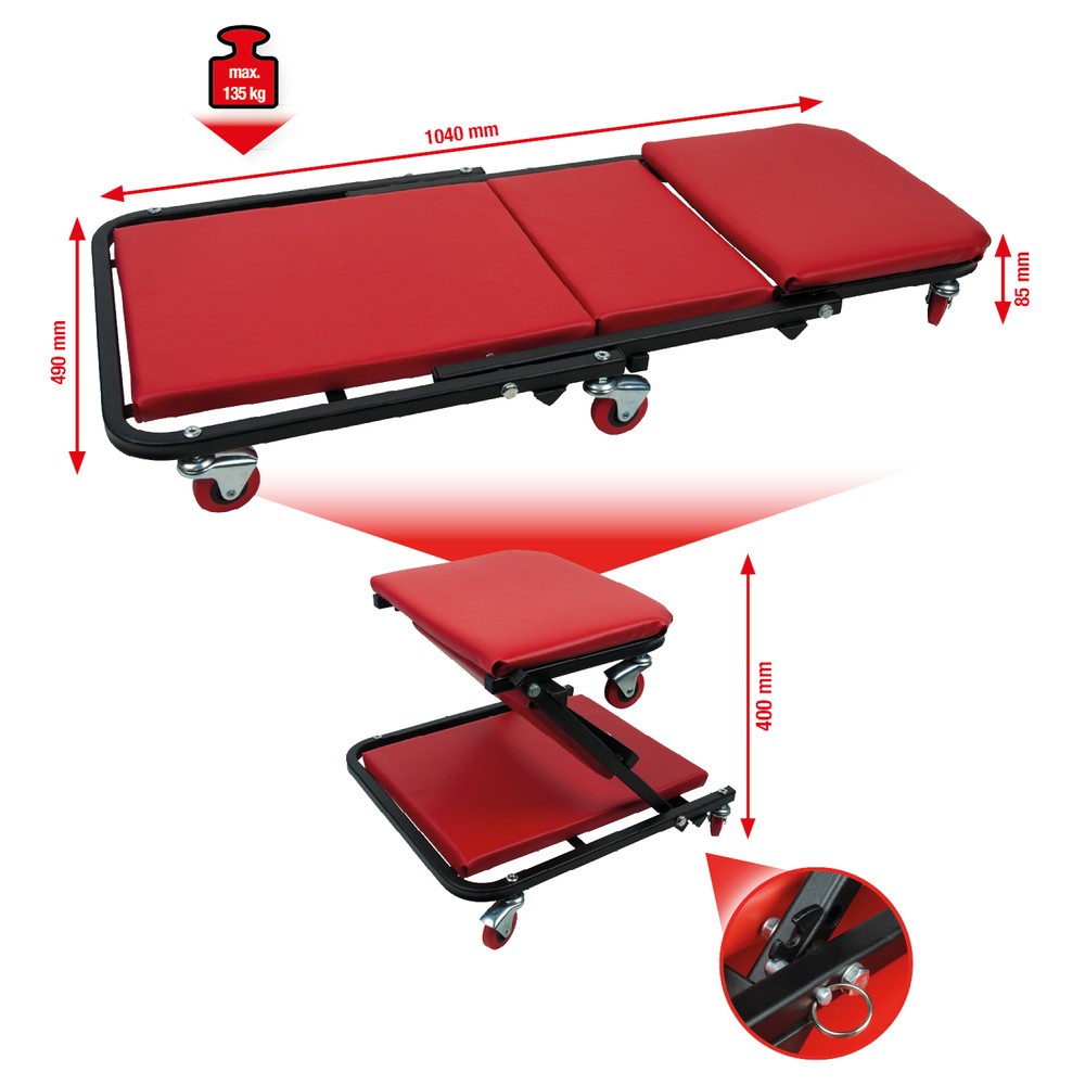 KS TOOLS Fahrbare Liege und Klappsitz, 1040x490mm Produktabbildung Nr. 7: KS TOOLS Fahrbare Liege und Klappsitz, 1040x490mm