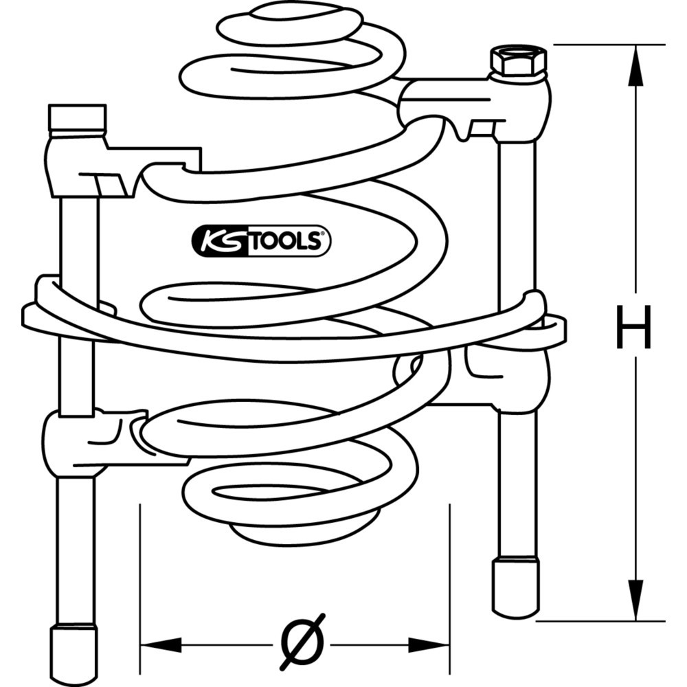Produktabbildung Nr. 6: KS TOOLS Federspanner mit Sicherheitsbügel, kunststoffbeschichteten Haken, 300mm