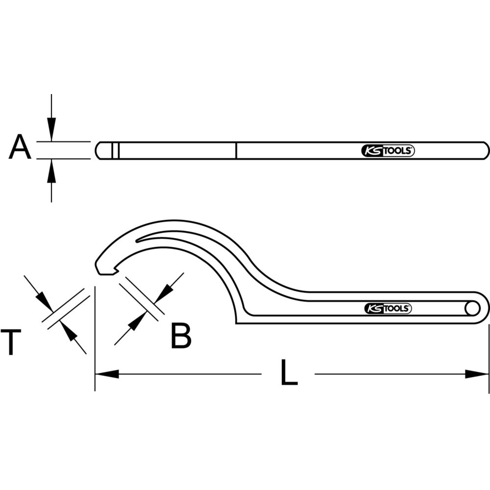 Produktabbildung Nr. 1: KS TOOLS Fester Hakenschlüssel mit Zapfen, 45-50 mm