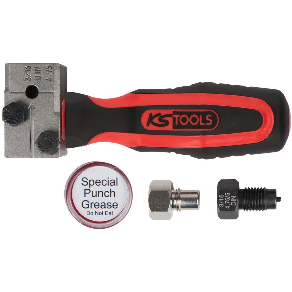 Produktabbildung Nr. 1: KS TOOLS FLAREFIXeco 4,75 mm Universal-Bremsleitungs-Bördelgerät-Satz, 4-tlg