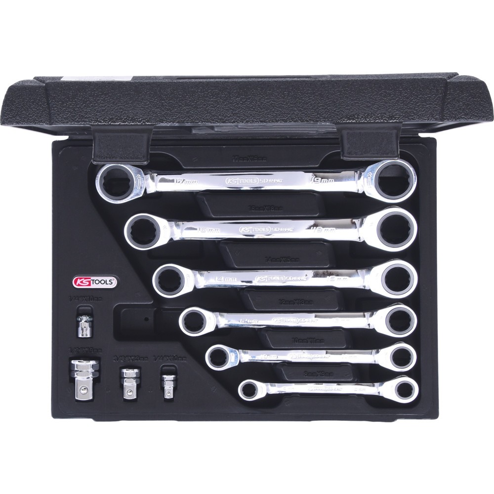 Produktabbildung Nr. 5: KS TOOLS GEARplus Doppel-Ratschenringschlüssel-Satz, 10-tlg 8-19mm