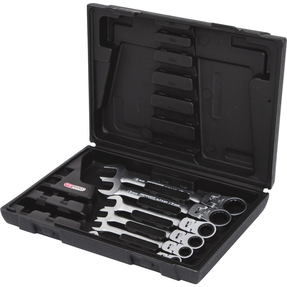 Produktabbildung Nr. 1: KS TOOLS GEARplus Gelenk-Ratschenringmaulschlüssel-Satz, 6-tlgfeststellbar