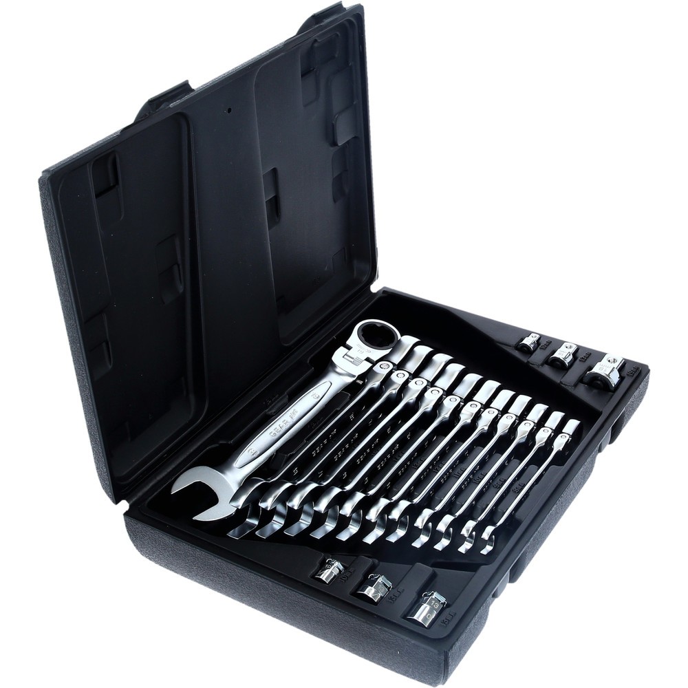 Produktabbildung Nr. 4: KS TOOLS GEARplus Gelenk-Ratschenringmaulschlüssel-Satz, 18-tlgfeststellbar