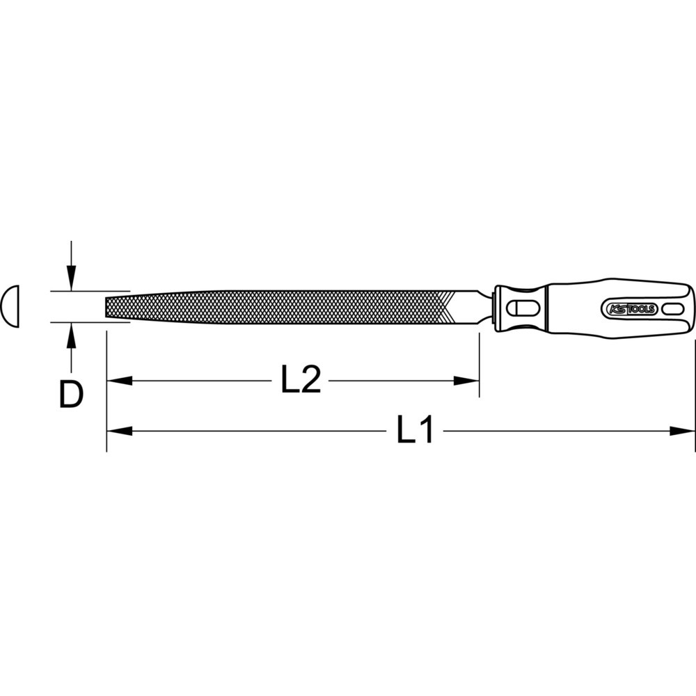 Produktabbildung: KS TOOLS Halbrund-Feile, Form E, 200mm, Hieb1