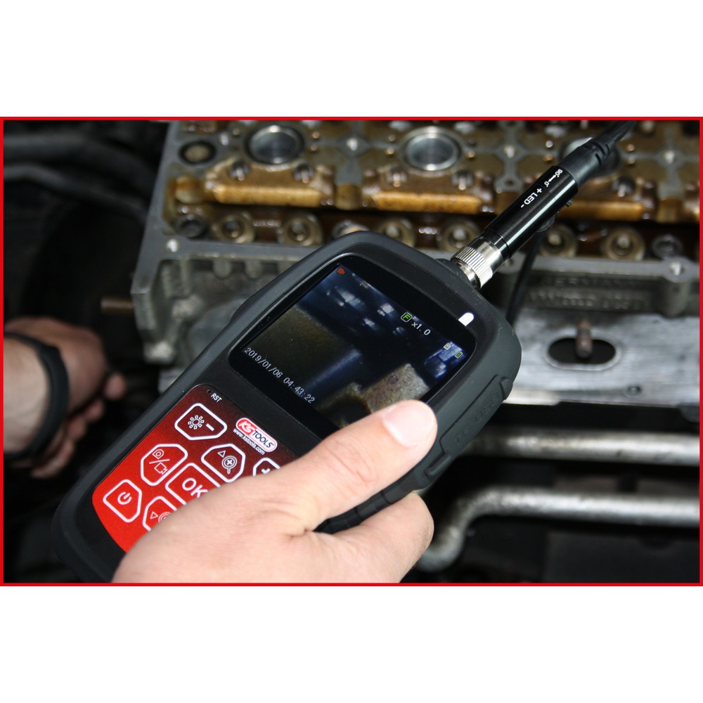 Produktabbildung Nr. 2: KS TOOLS HD-Videoskop-Satz mit Ø 4,5 mm 0° und 90° HD Frontkamera-Sonde, umschaltbar, 7-tlg