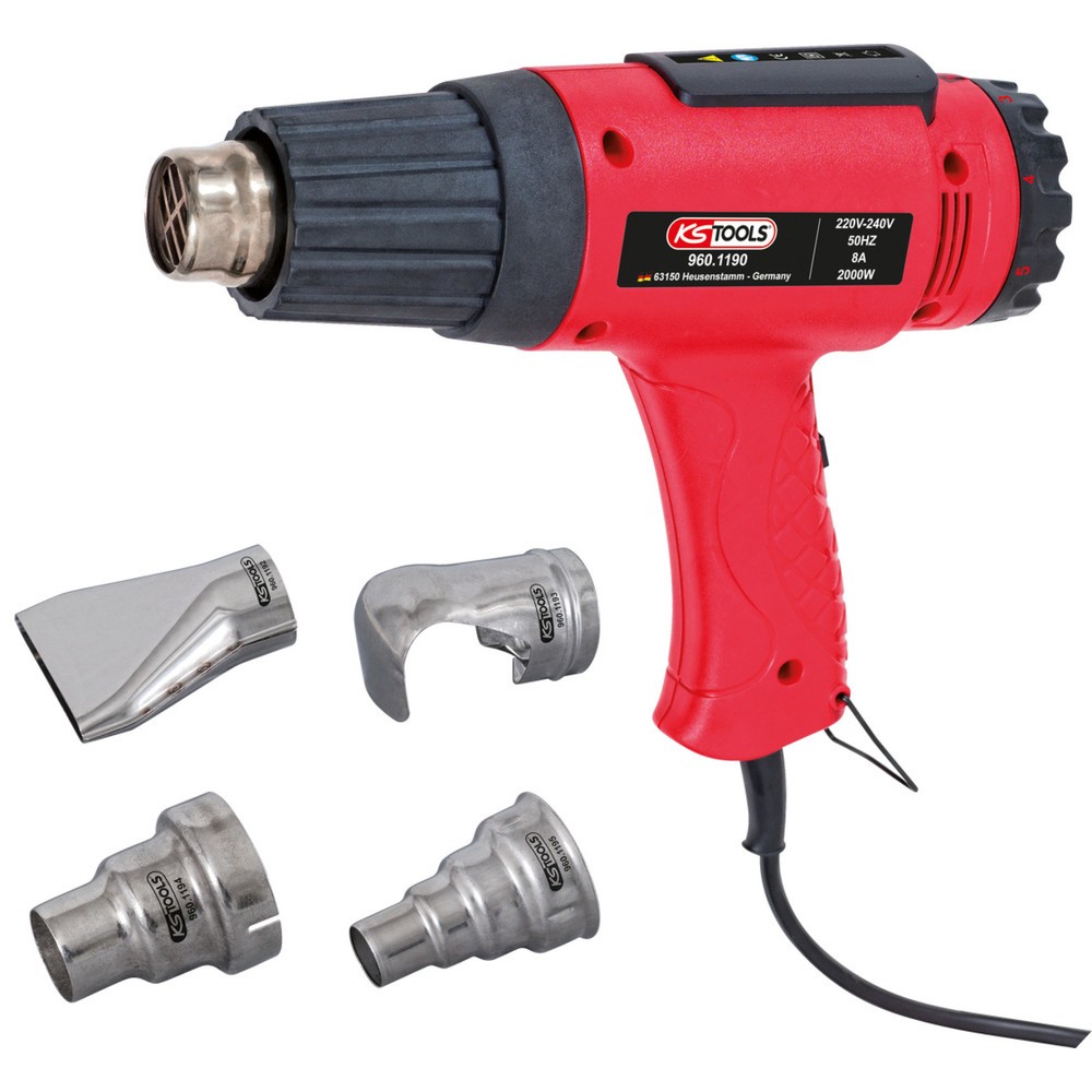 Produktabbildung: KS TOOLS Heißluft-Gerät Satz inkl. 4 Aufsätze