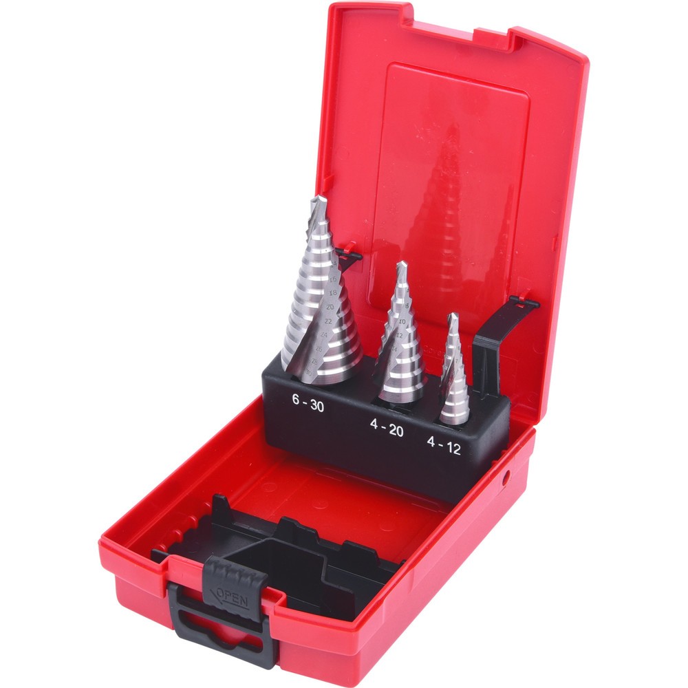 Produktabbildung: KS TOOLS HSS Co 5 Stufenbohrer-Satz, Kunststoffkassette 3-tlg