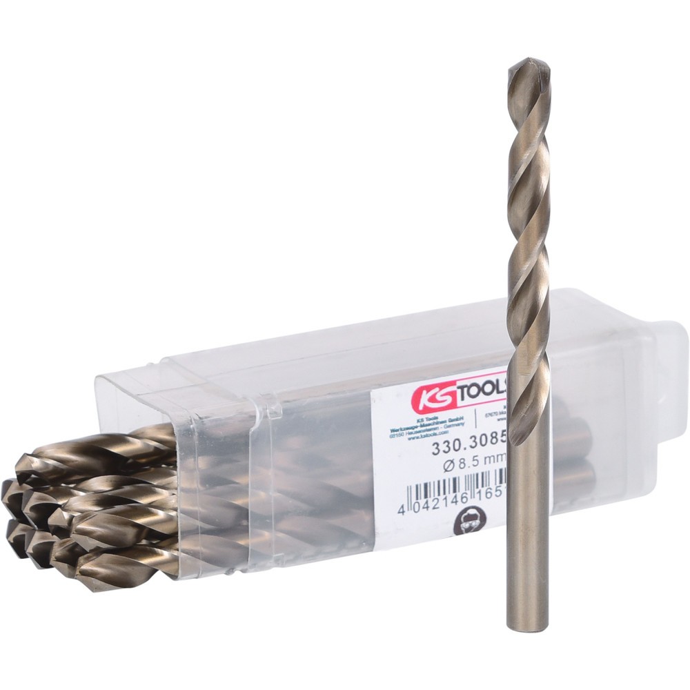 Produktabbildung: KS TOOLS HSS-G Co 5 Spiralbohrer, 8,5mm, 10er Pack
