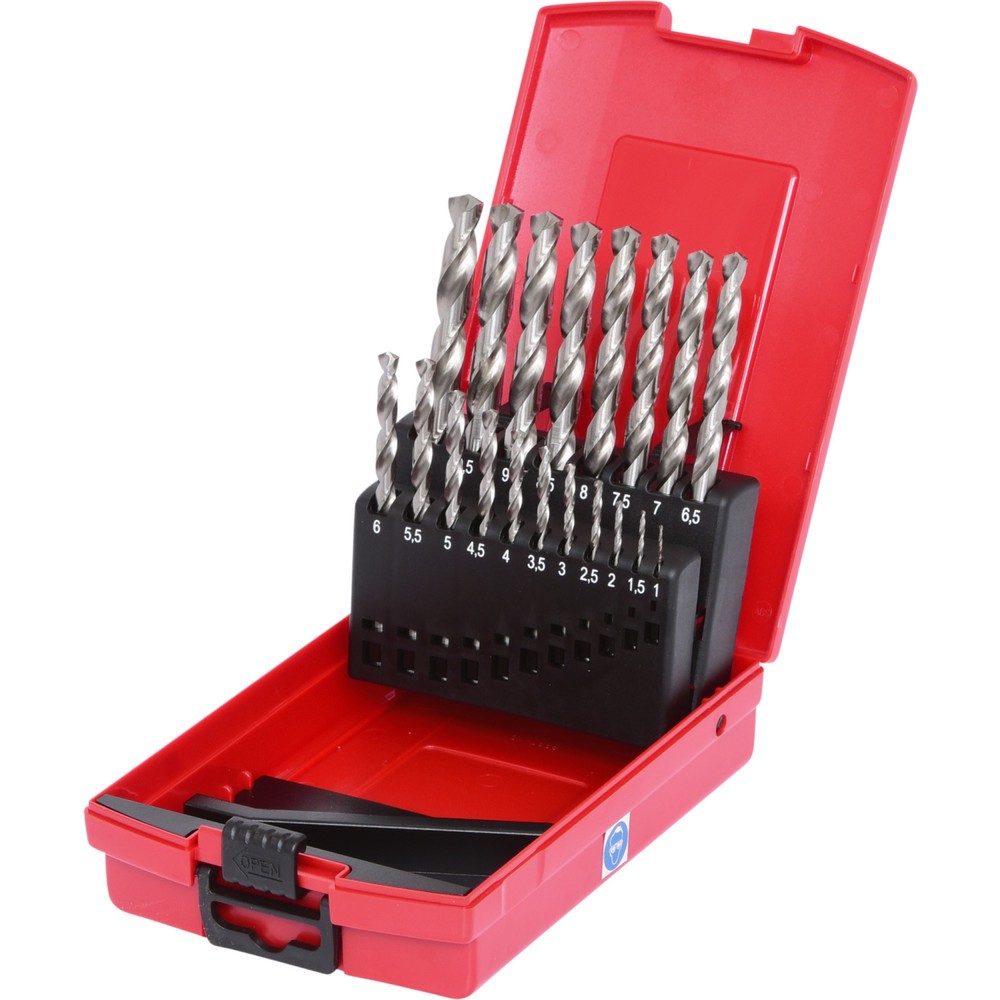 Produktabbildung: KS TOOLS HSS-G Spiralbohrer-Satz, Kunststoffkassette, 19-tlg 1-10mm