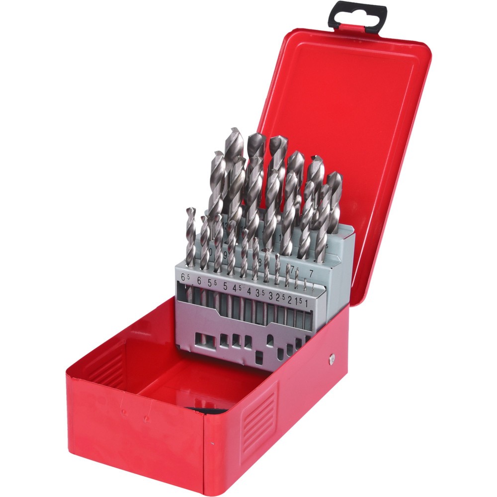 Produktabbildung: KS TOOLS HSS-G Spiralbohrer-Satz, Stahlblechkassette, 25-tlg 1-13mm