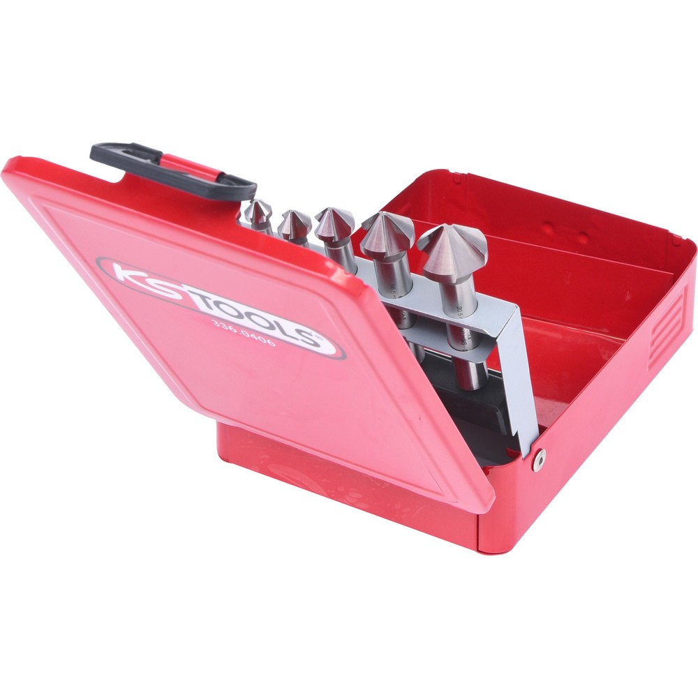 Produktabbildung Nr. 3: KS TOOLS HSS Kegel- und Entgratsenker-Satz, Stahlblechkassette 6-tlg